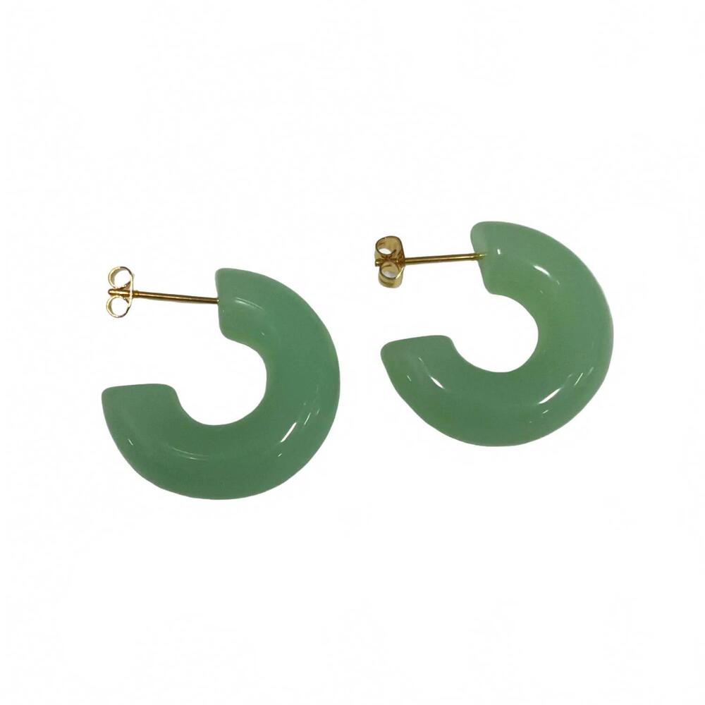 NEW LUCAS JACK resin hoop earrings in aqua